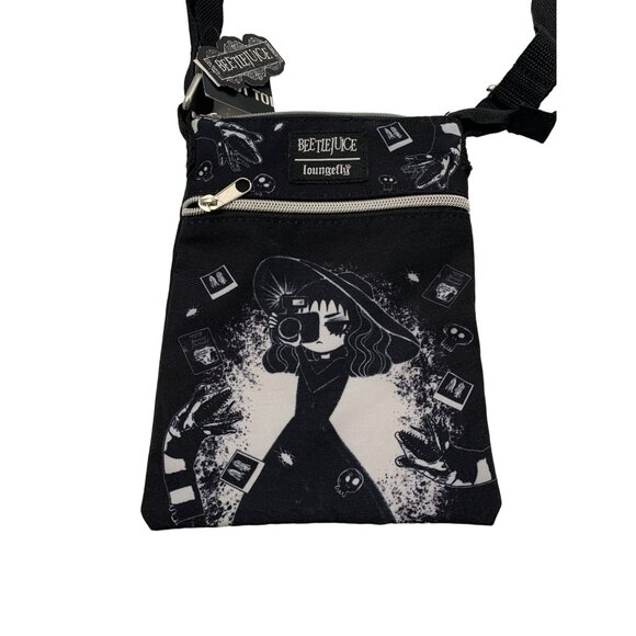 RARE Beetlejuice Loungefly Crossbody Bag Zipper &‎ Adjustable Strap NWT - Picture 2 of 7